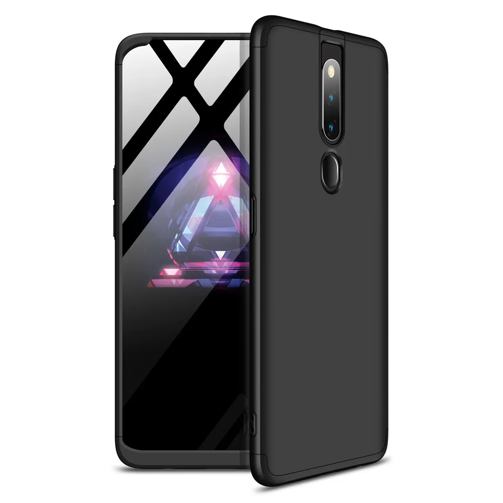 For OPPO F11 pro Ultra Slim PC Back Cover Non-slip Shockproof 360 Degree Full Protective Case Red black red