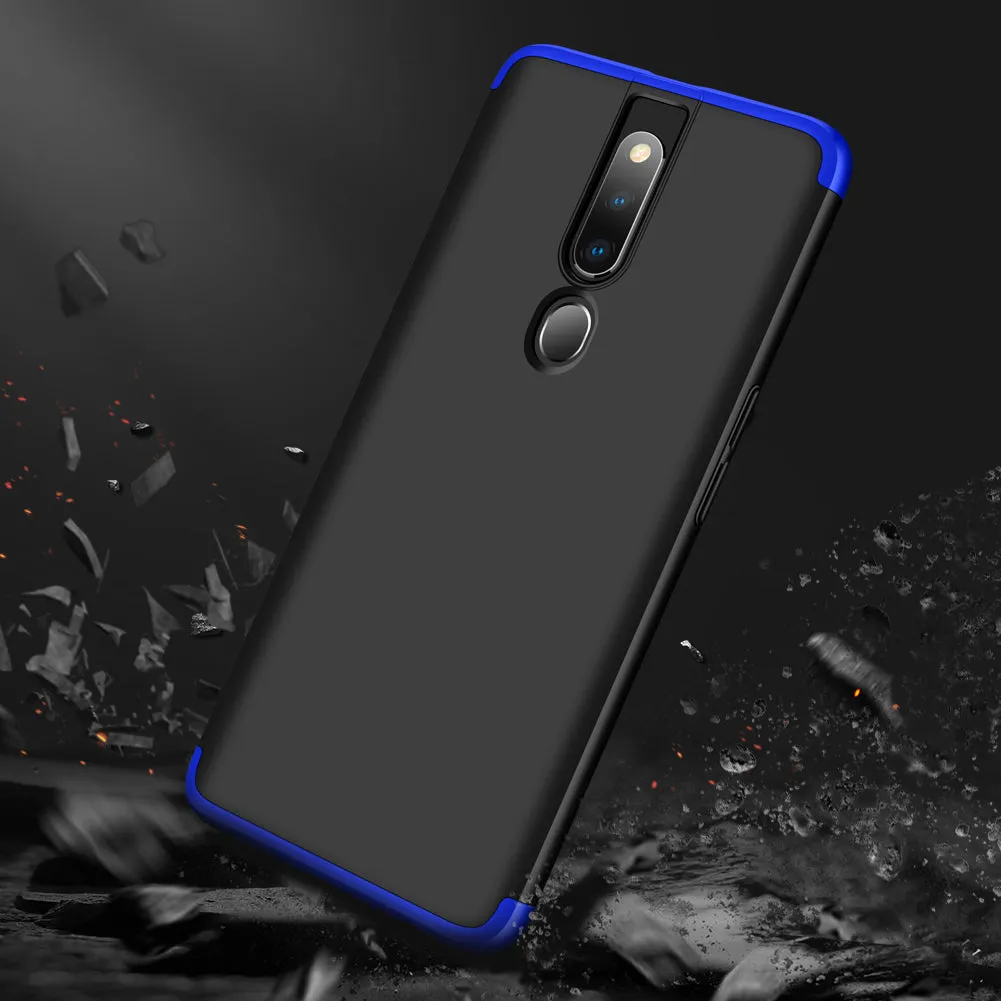 For OPPO F11 pro Ultra Slim PC Back Cover Non-slip Shockproof 360 Degree Full Protective Case Red black red