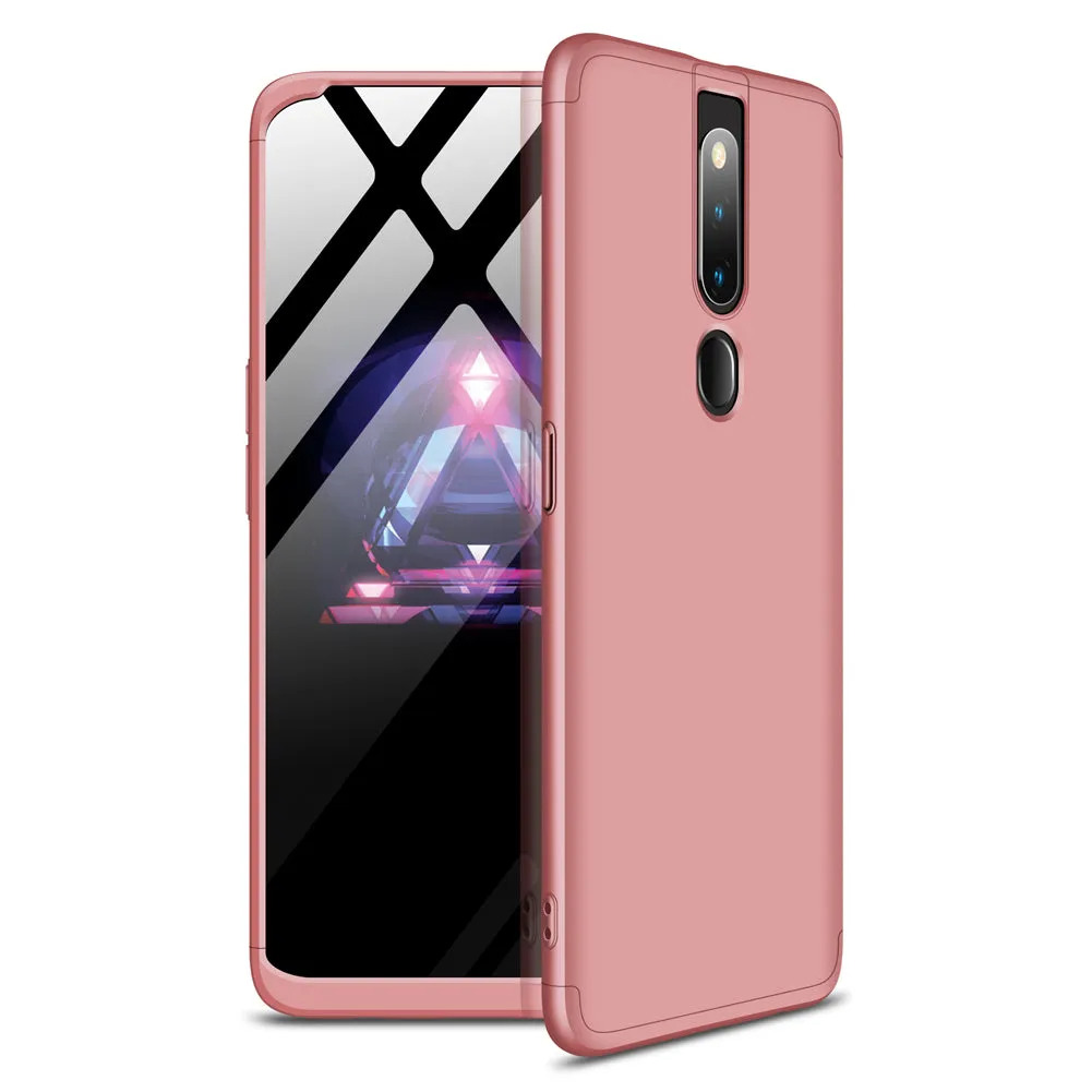 For OPPO F11 pro Ultra Slim PC Back Cover Non-slip Shockproof 360 Degree Full Protective Case Red black red