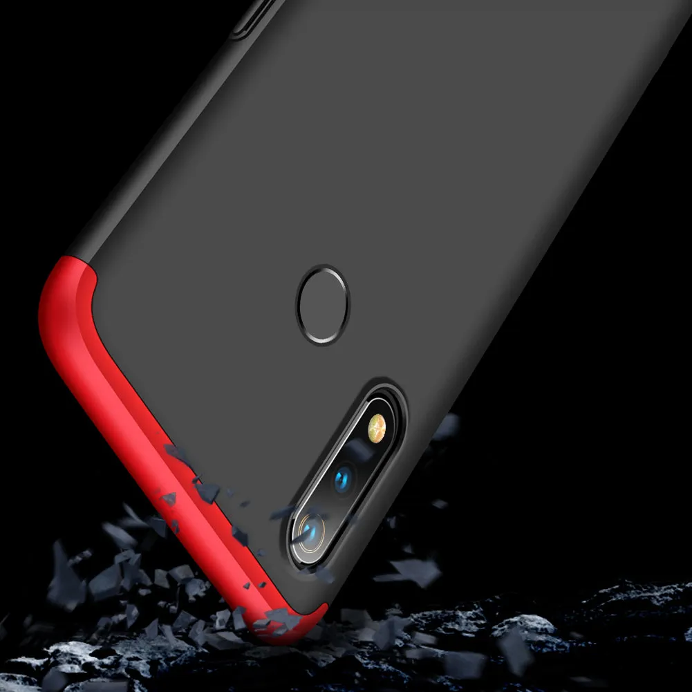 For OPPO realme3 Ultra Slim PC Back Cover Non-slip Shockproof 360 Degree Full Protective Case black