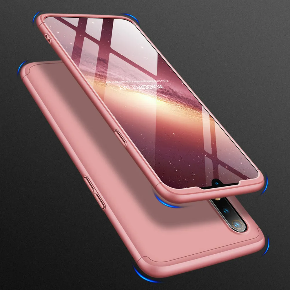 For OPPO realme3 Ultra Slim PC Back Cover Non-slip Shockproof 360 Degree Full Protective Case black