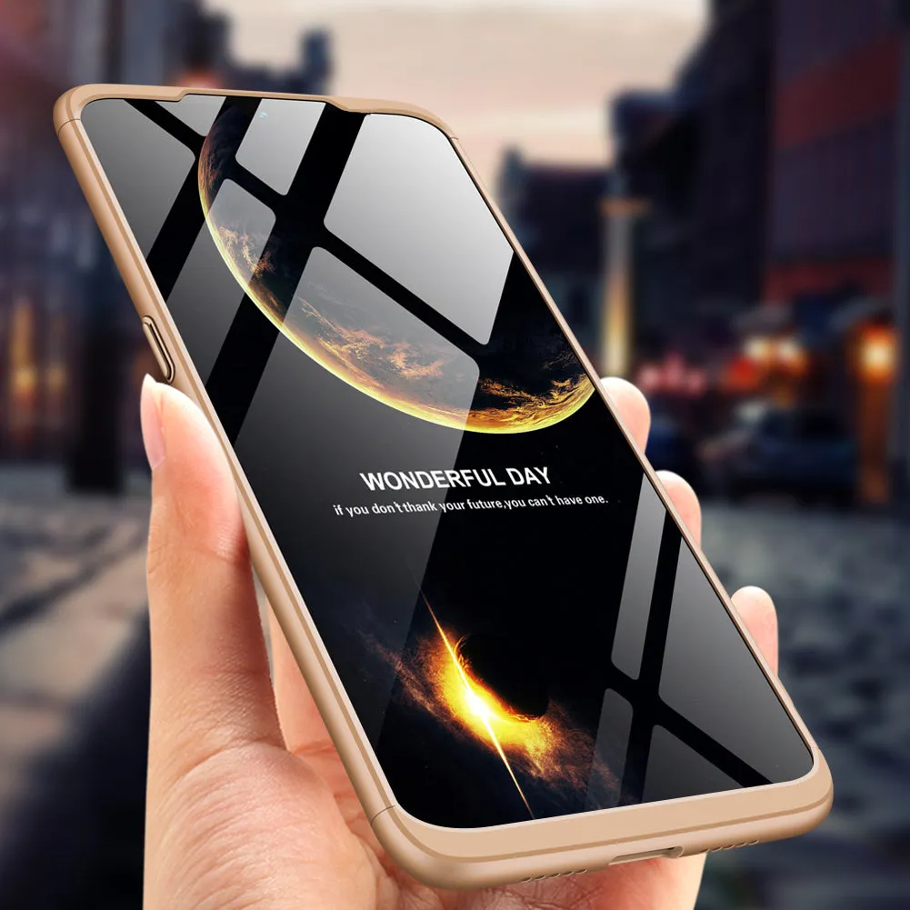 For OPPO realme3 Ultra Slim PC Back Cover Non-slip Shockproof 360 Degree Full Protective Case black