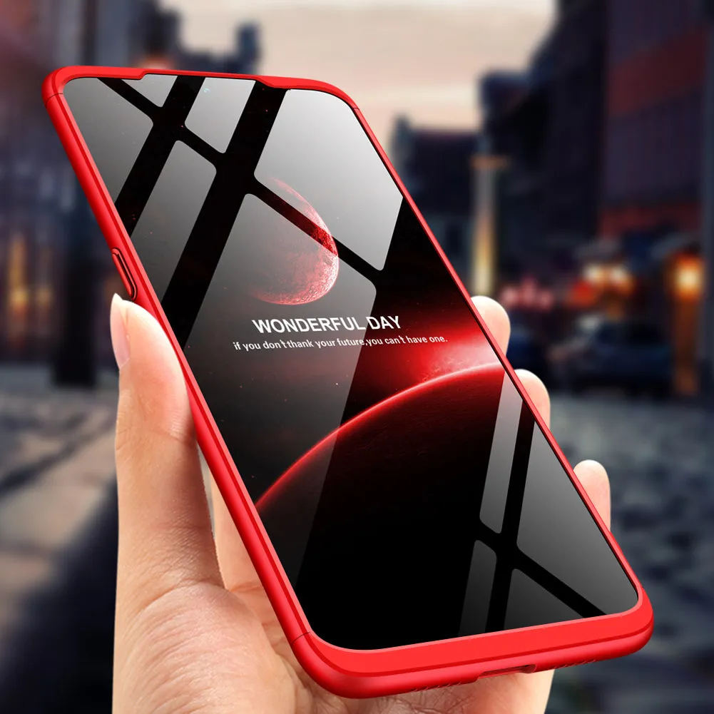 For OPPO realme3 Ultra Slim PC Back Cover Non-slip Shockproof 360 Degree Full Protective Case black