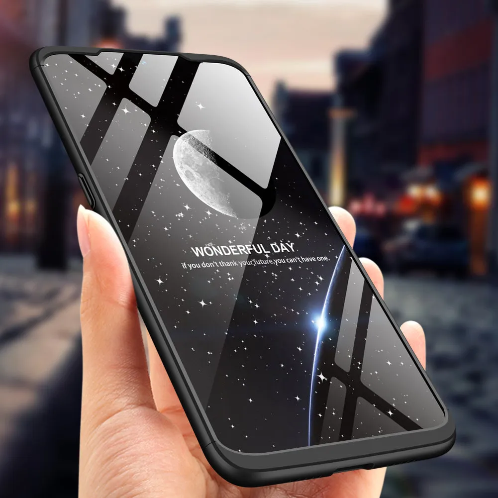 For OPPO realme3 Ultra Slim PC Back Cover Non-slip Shockproof 360 Degree Full Protective Case black