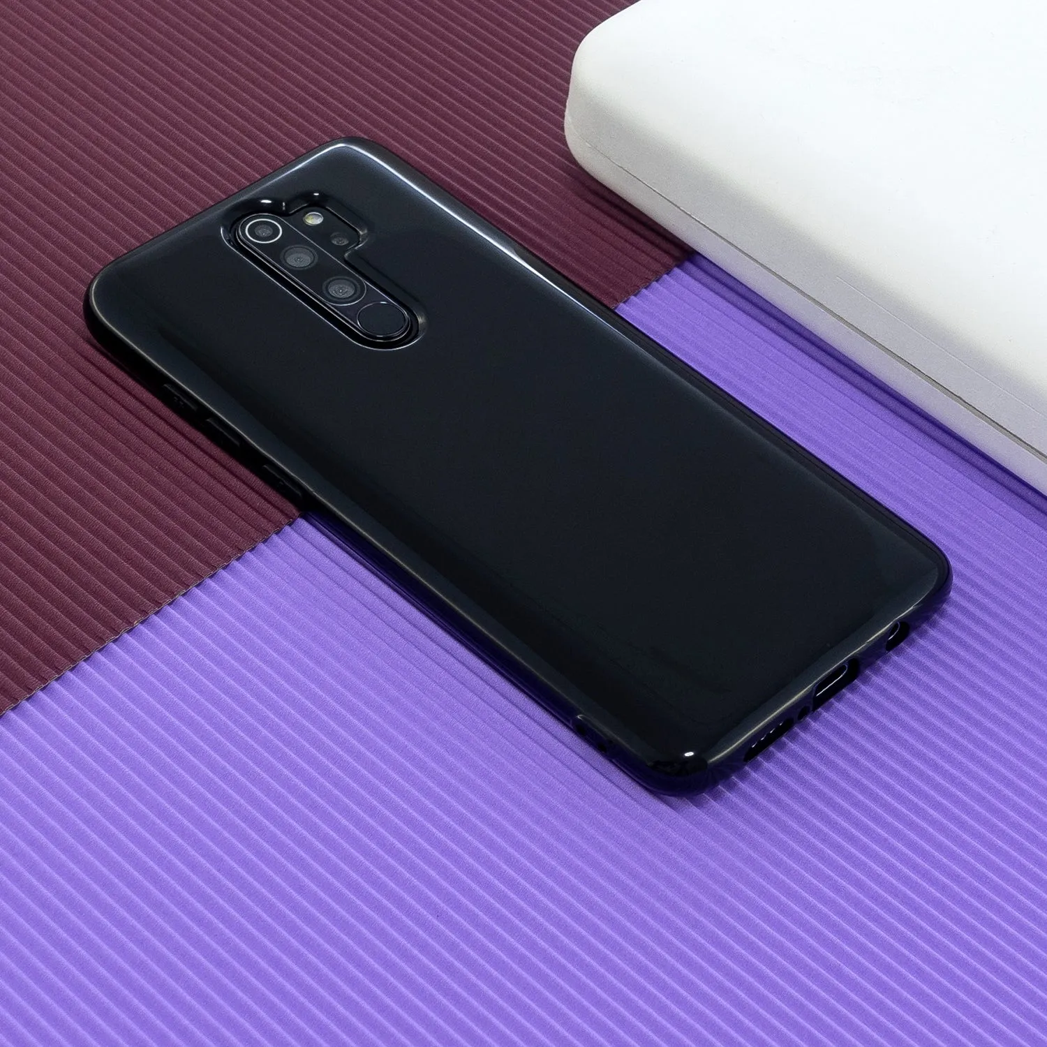 For Redmi Note 8/8 Pro Cellphone Cover 2.0mm Thickened TPU Case Camera Protector Anti-Scratch Soft Phone Shell Black