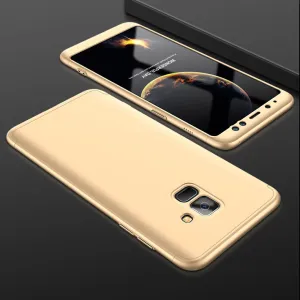 For Samsung A8 2018 360 Degree Protective Case Ultra Thin Hard Back Cover Gold