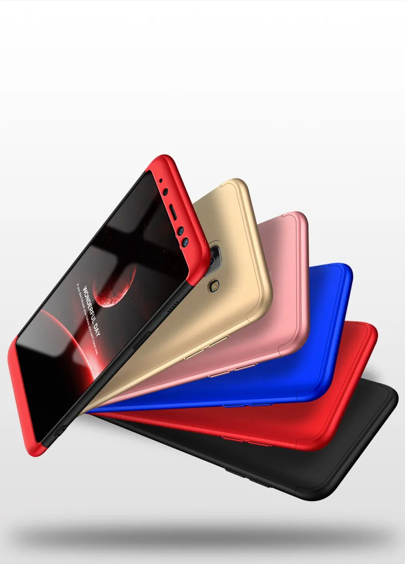 For Samsung A8 2018 360 Degree Protective Case Ultra Thin Hard Back Cover Gold