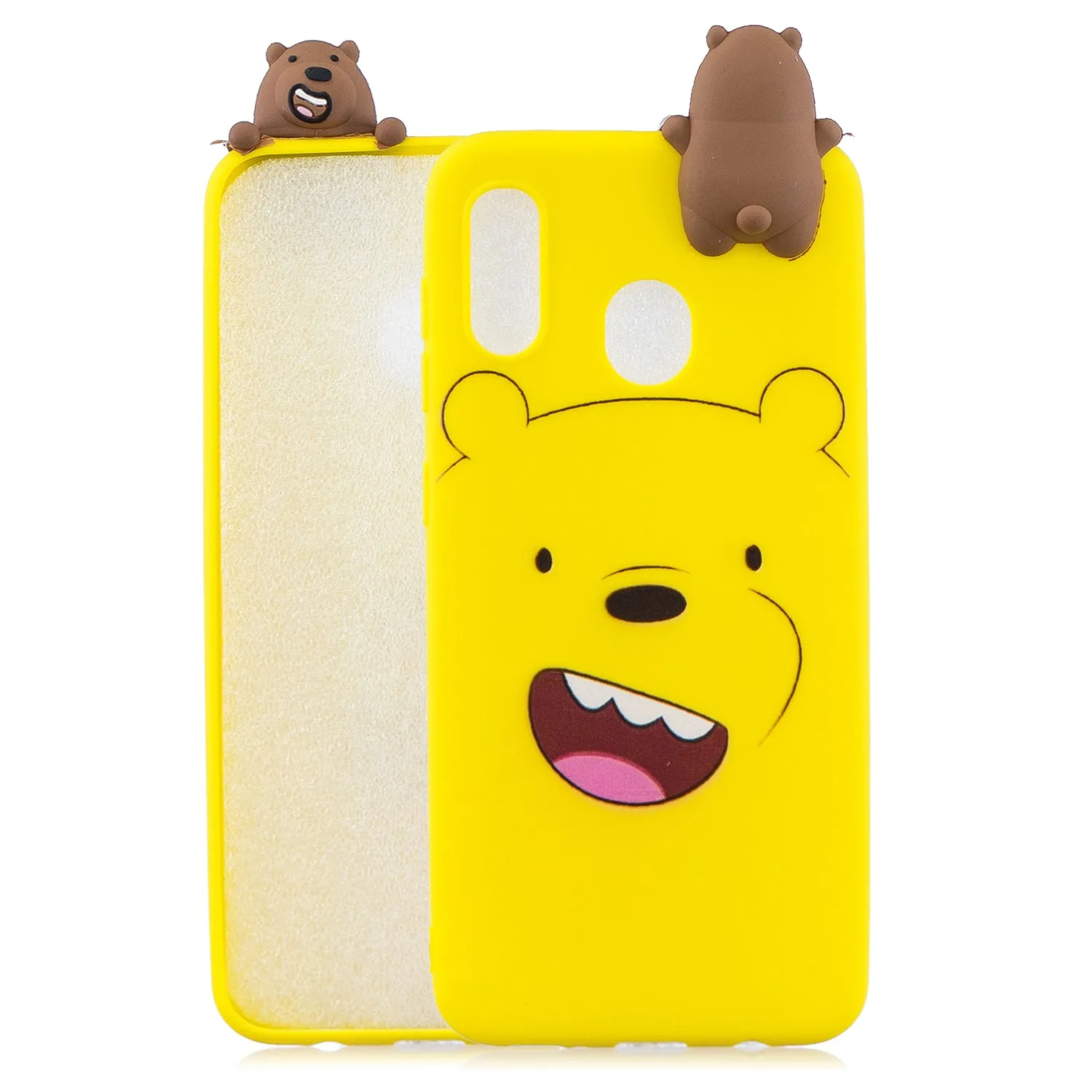 For Samsung M20 3D Cute Coloured Painted Animal TPU Anti-scratch Non-slip Protective Cover Back Case sapphire