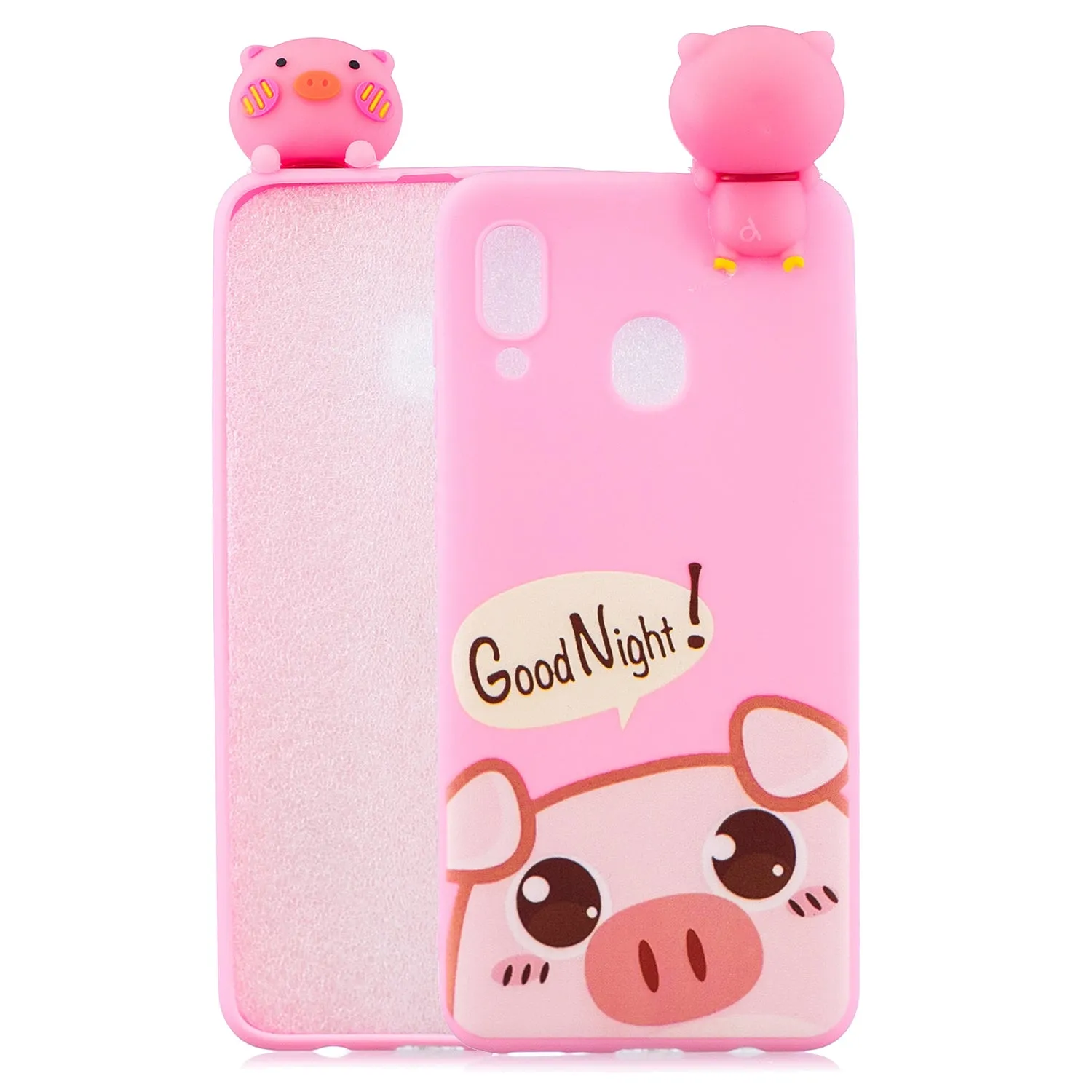 For Samsung M20 3D Cute Coloured Painted Animal TPU Anti-scratch Non-slip Protective Cover Back Case sapphire