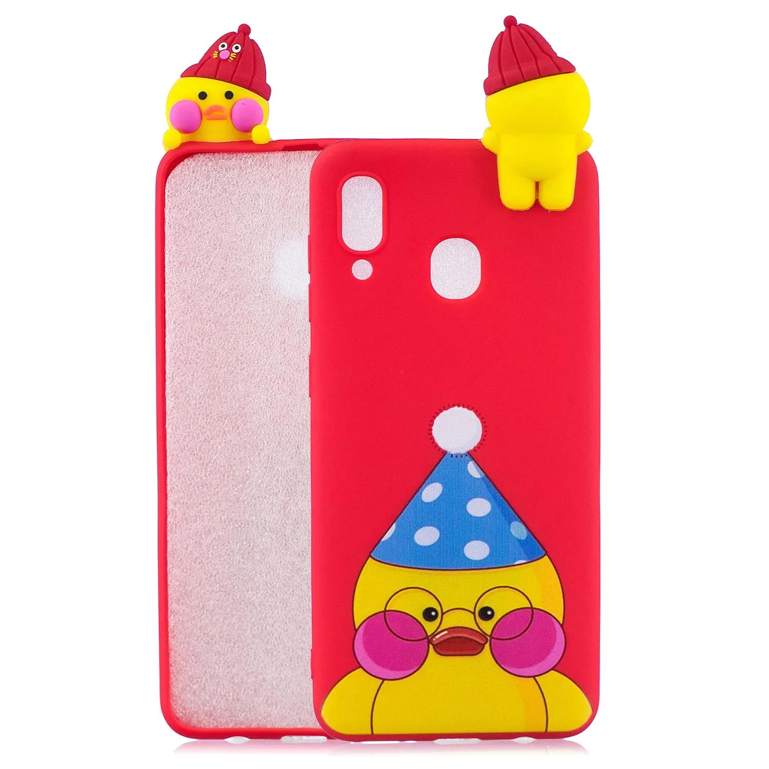 For Samsung M20 3D Cute Coloured Painted Animal TPU Anti-scratch Non-slip Protective Cover Back Case sapphire