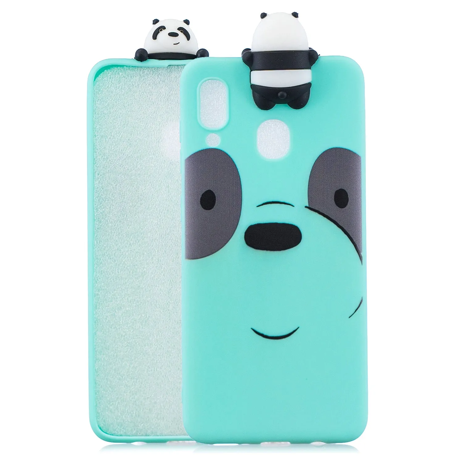 For Samsung M20 3D Cute Coloured Painted Animal TPU Anti-scratch Non-slip Protective Cover Back Case sapphire