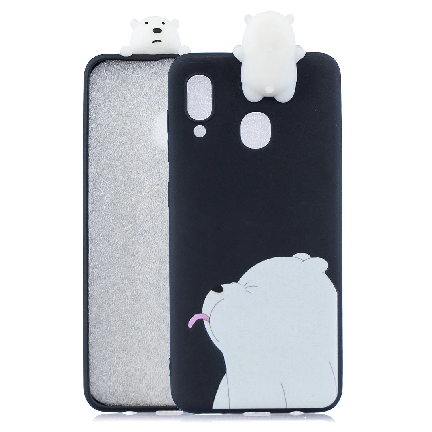 For Samsung M20 3D Cute Coloured Painted Animal TPU Anti-scratch Non-slip Protective Cover Back Case sapphire