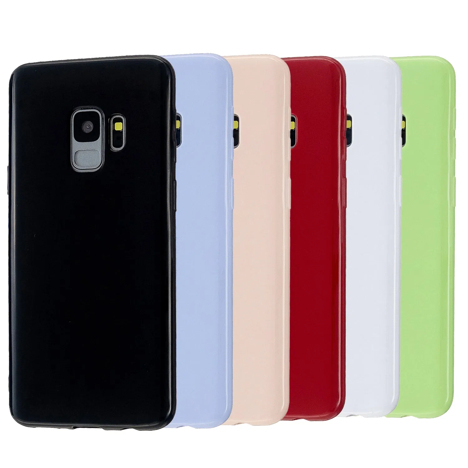 For Samsung S9/S9 Plus Mobile Phone Cover Classic Plain Design Classic Smartphone Case Soft TPU Phone Shell Rose red