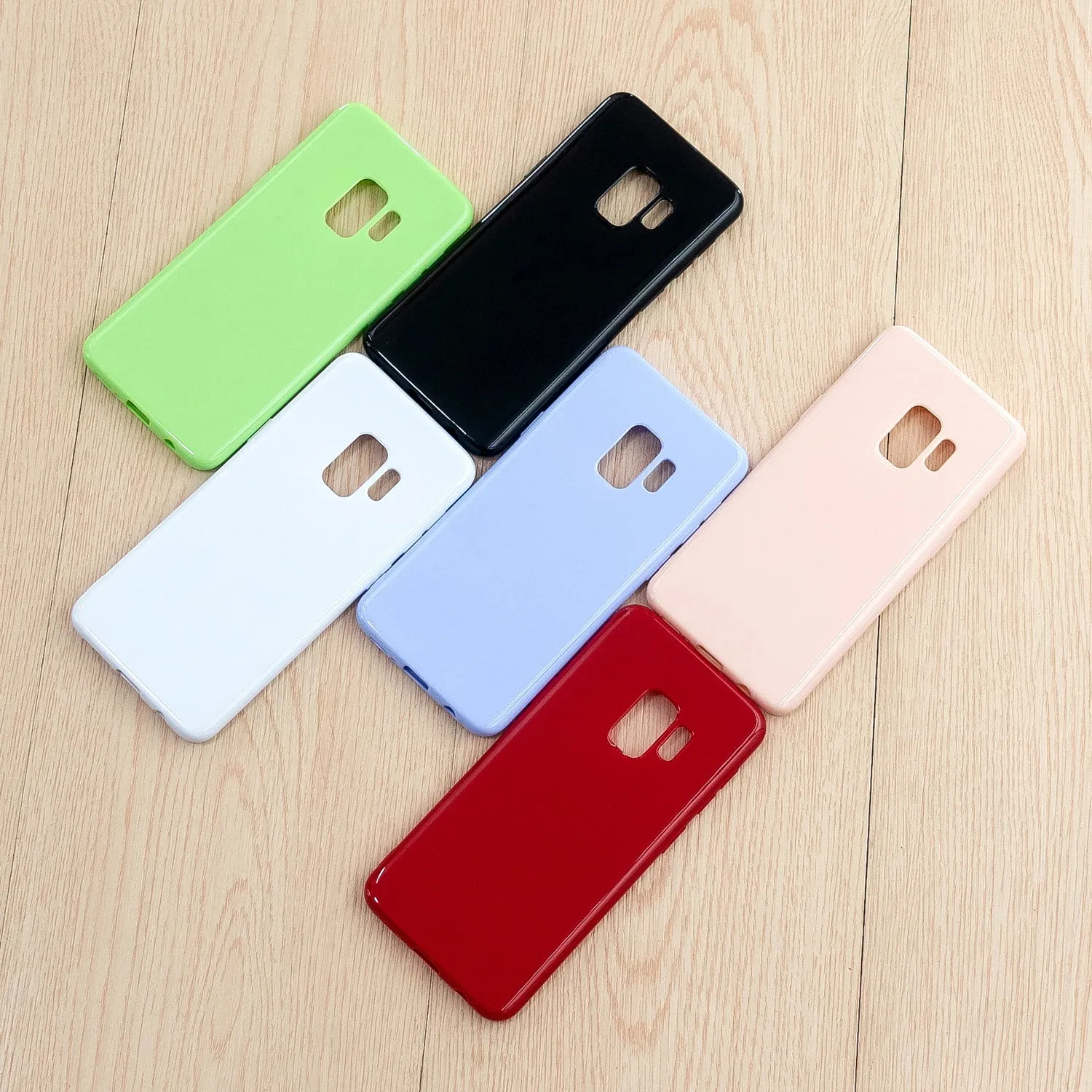 For Samsung S9/S9 Plus Mobile Phone Cover Classic Plain Design Classic Smartphone Case Soft TPU Phone Shell Rose red