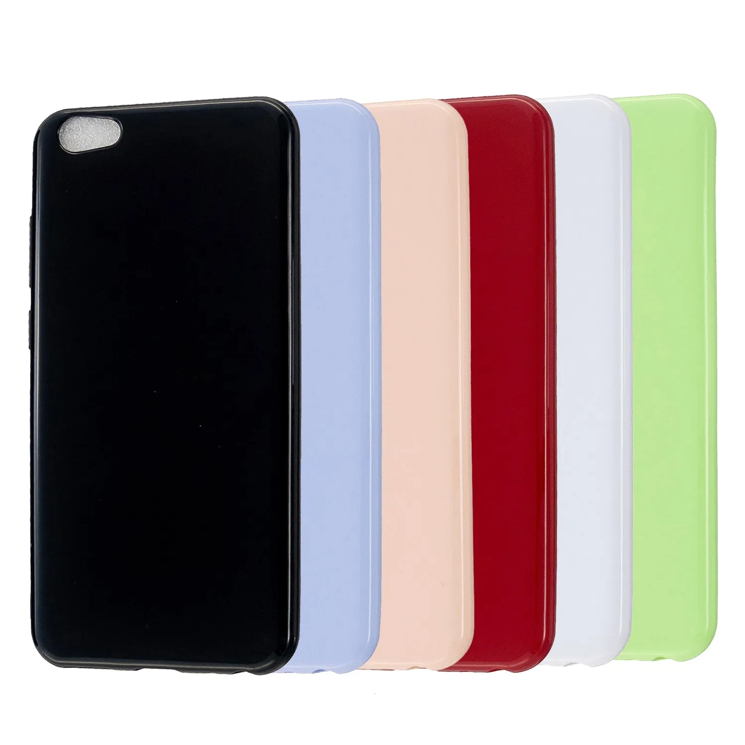 For VIVO Y67/Y71 Cellphone Cover Glossy TPU Phone Case Anti-Dust Stain-proof Easy Install Screen Protector Rose red