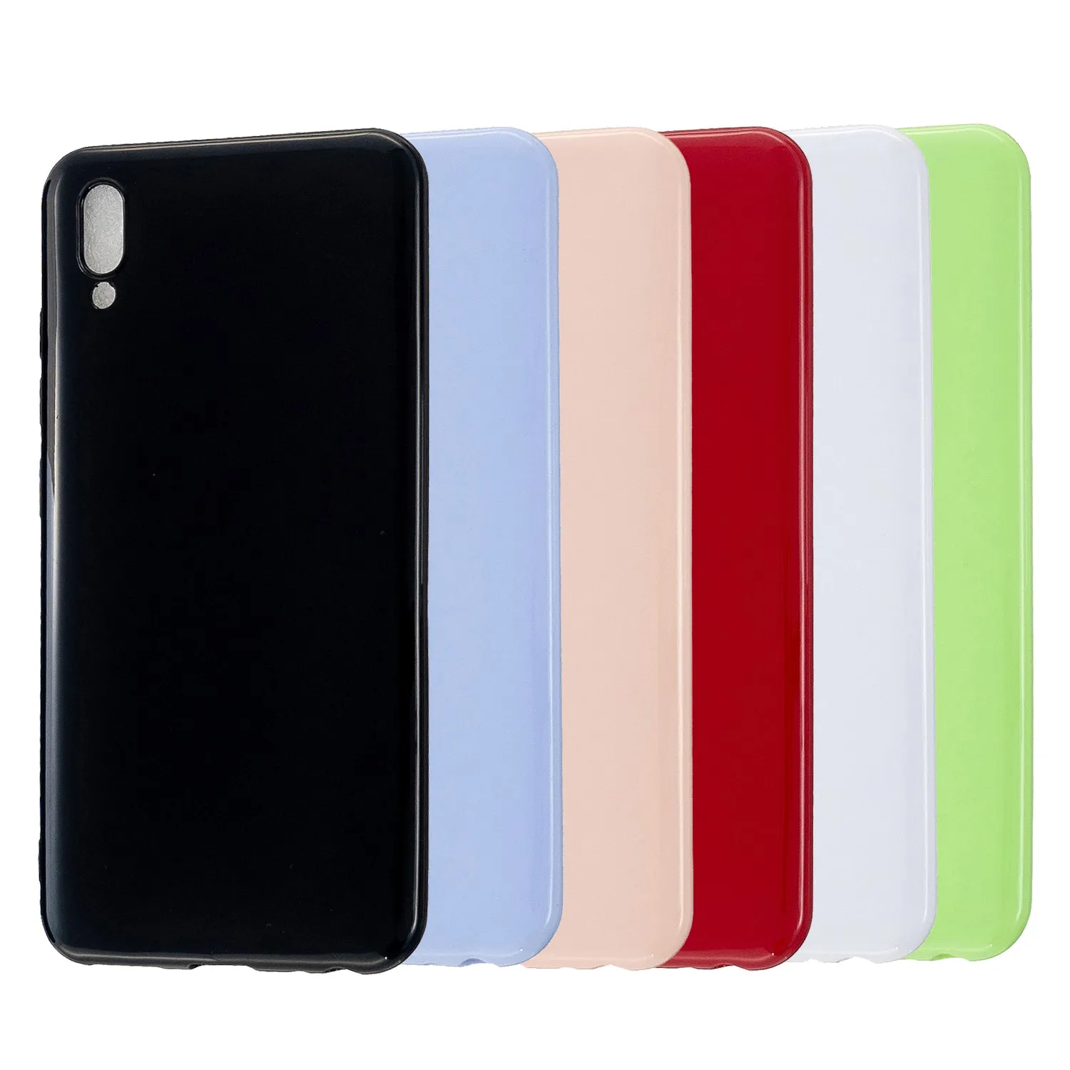 For VIVO Y93/Y95 Mobile Phone Case Glossy Finish Lightweight TPU Cellphone Cover Anti-scratch Overal Protection Shell Sakura pink