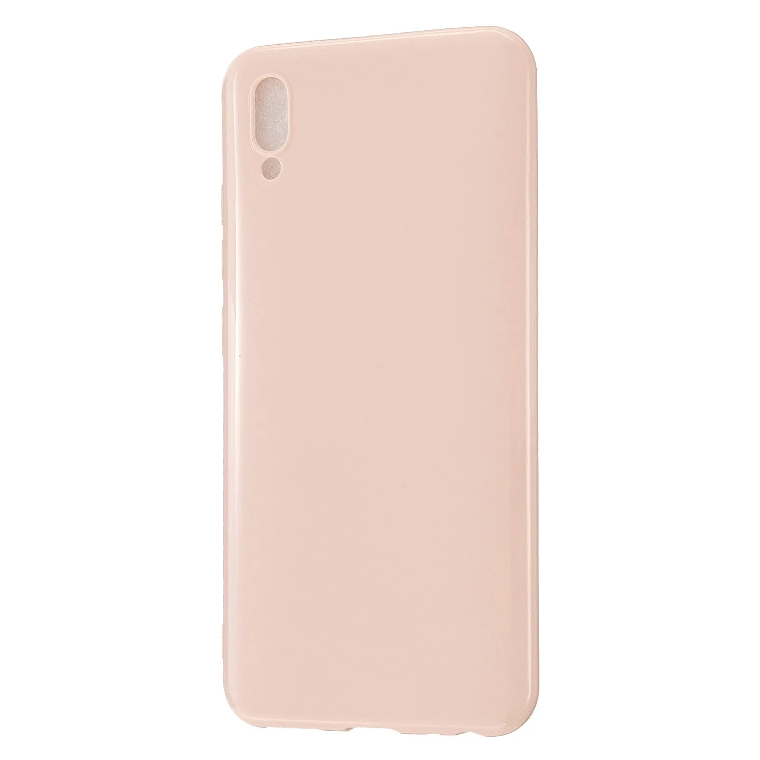 For VIVO Y93/Y95 Mobile Phone Case Glossy Finish Lightweight TPU Cellphone Cover Anti-scratch Overal Protection Shell Sakura pink