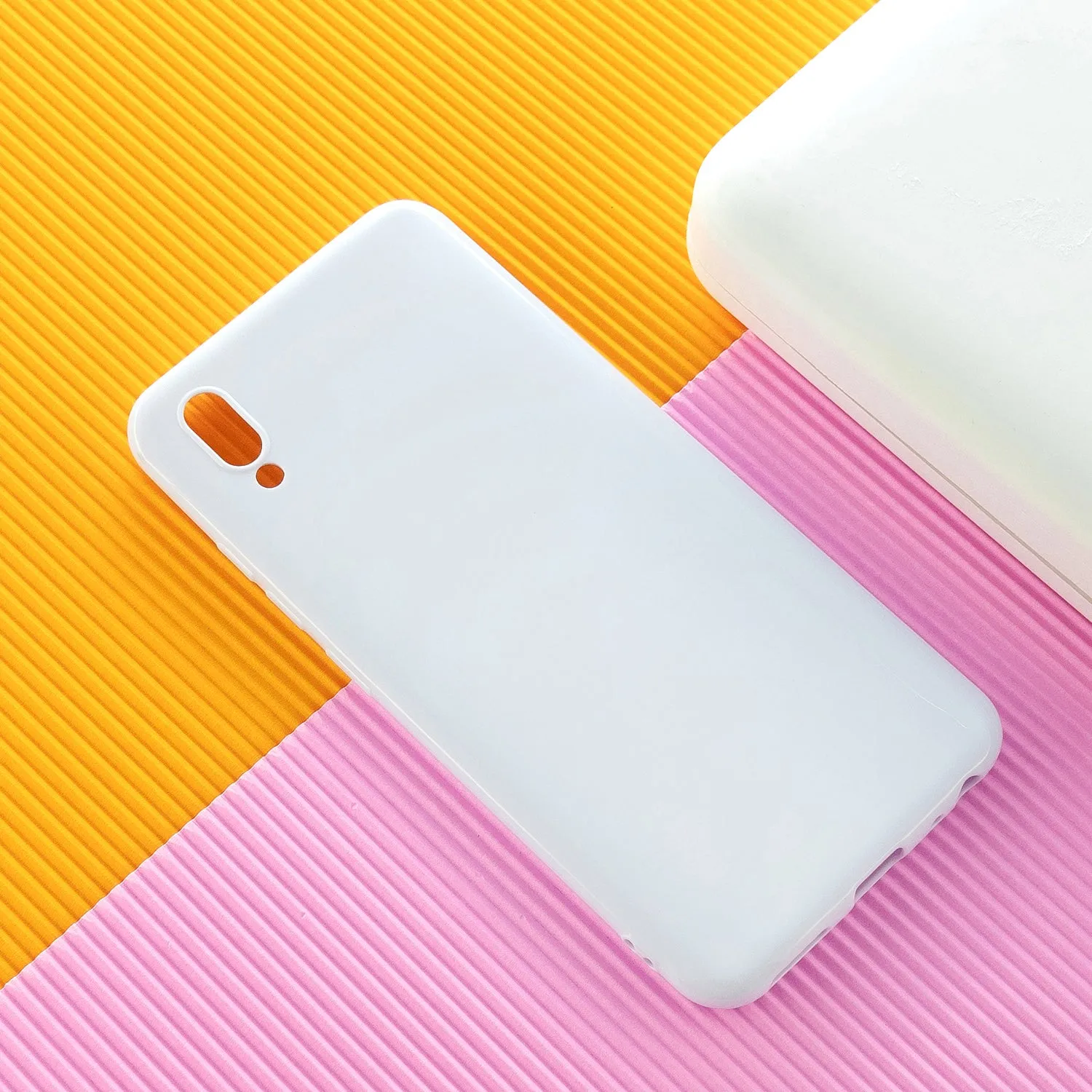 For VIVO Y93/Y95 Mobile Phone Case Glossy Finish Lightweight TPU Cellphone Cover Anti-scratch Overal Protection Shell Sakura pink