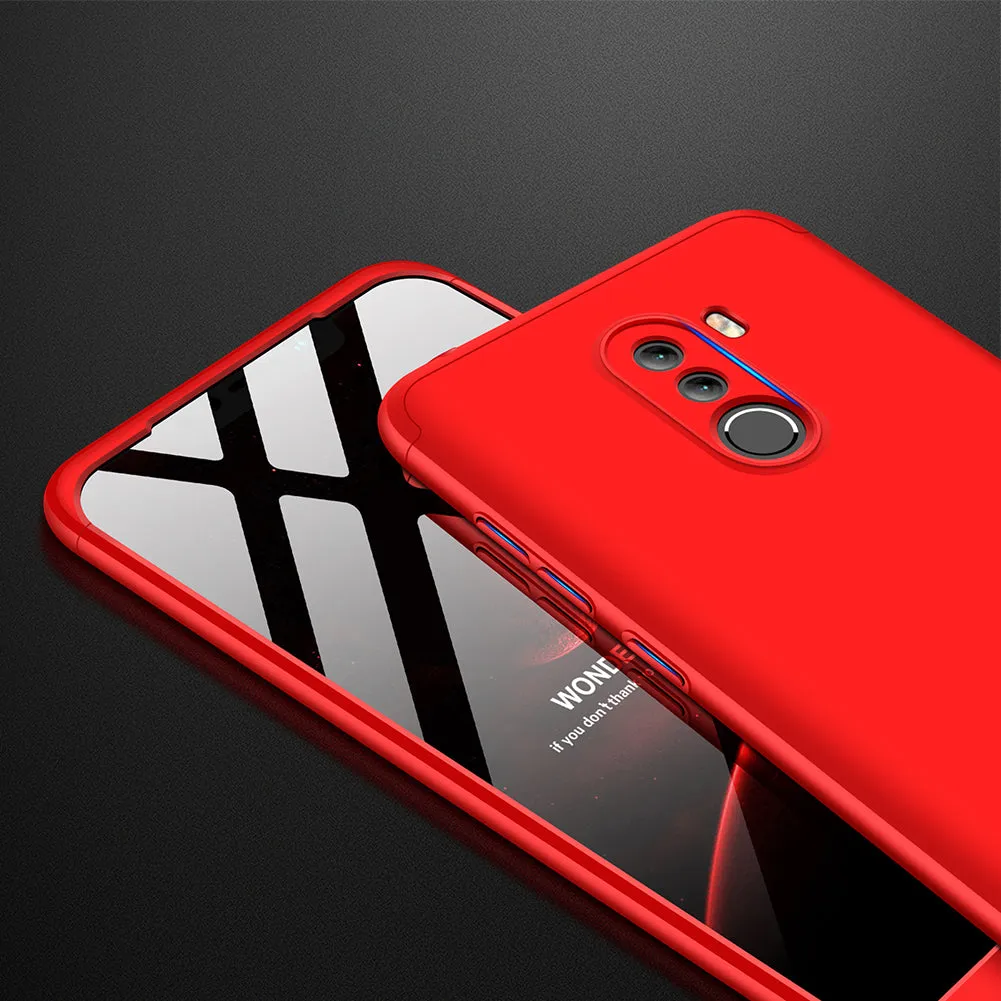 For XIAOMI Pocophone F1 Ultra Slim PC Back Cover Non-slip Shockproof 360 Degree Full Protective Case blue black blue