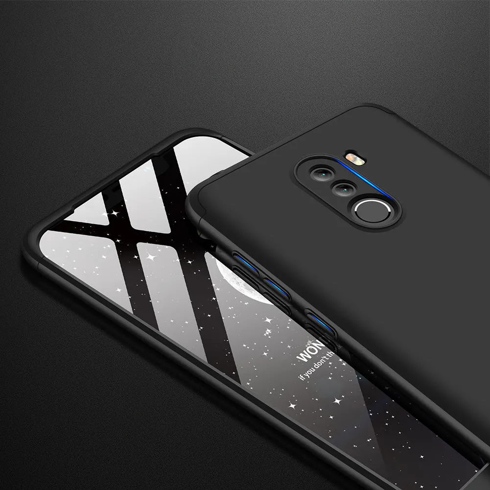 For XIAOMI Pocophone F1 Ultra Slim PC Back Cover Non-slip Shockproof 360 Degree Full Protective Case blue black blue