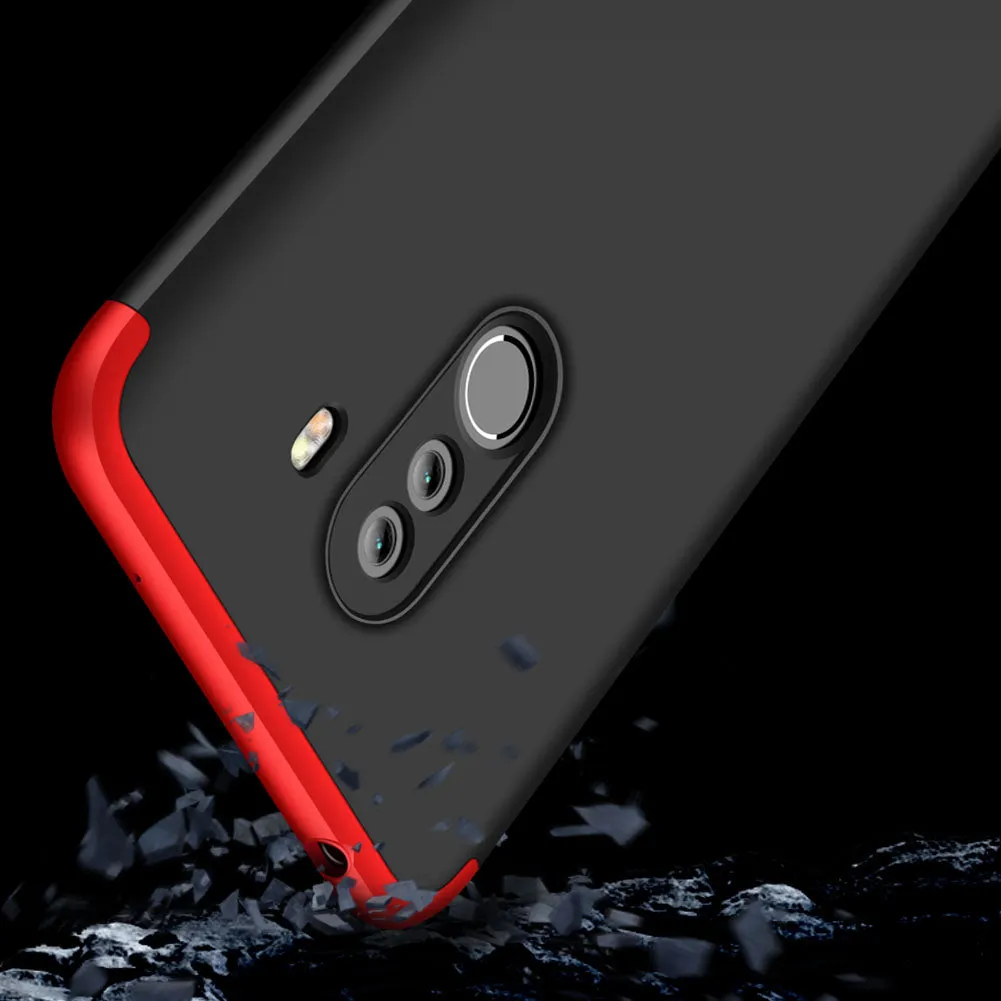For XIAOMI Pocophone F1 Ultra Slim PC Back Cover Non-slip Shockproof 360 Degree Full Protective Case blue black blue