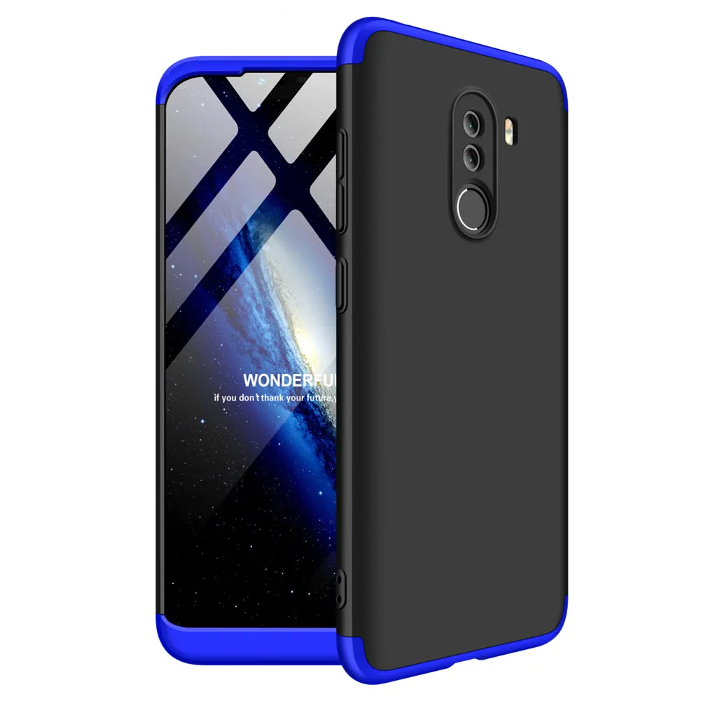 For XIAOMI Pocophone F1 Ultra Slim PC Back Cover Non-slip Shockproof 360 Degree Full Protective Case blue black blue