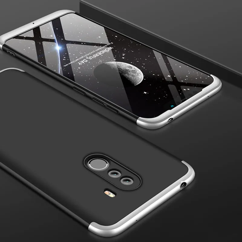 For XIAOMI Pocophone F1 Ultra Slim PC Back Cover Non-slip Shockproof 360 Degree Full Protective Case blue black blue
