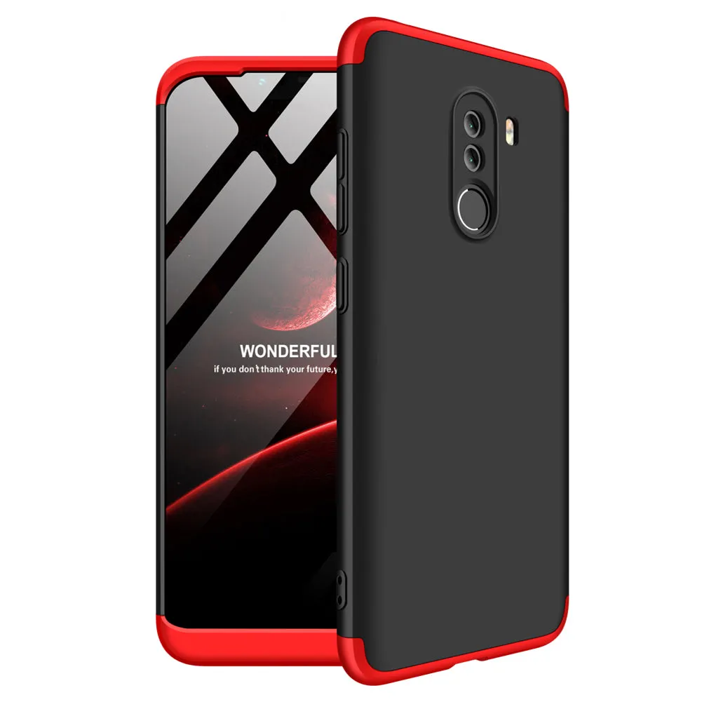 For XIAOMI Pocophone F1 Ultra Slim PC Back Cover Non-slip Shockproof 360 Degree Full Protective Case blue black blue