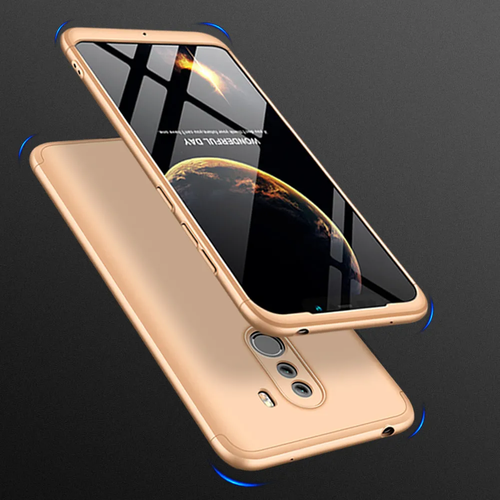 For XIAOMI Pocophone F1 Ultra Slim PC Back Cover Non-slip Shockproof 360 Degree Full Protective Case blue black blue
