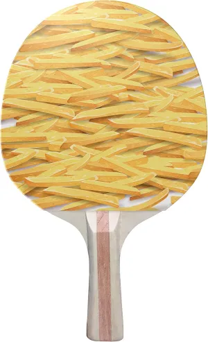 French Fries Colorful Design Ping Pong Paddle, Premium 5 Ply Table Tennis Racket (Red on Back)