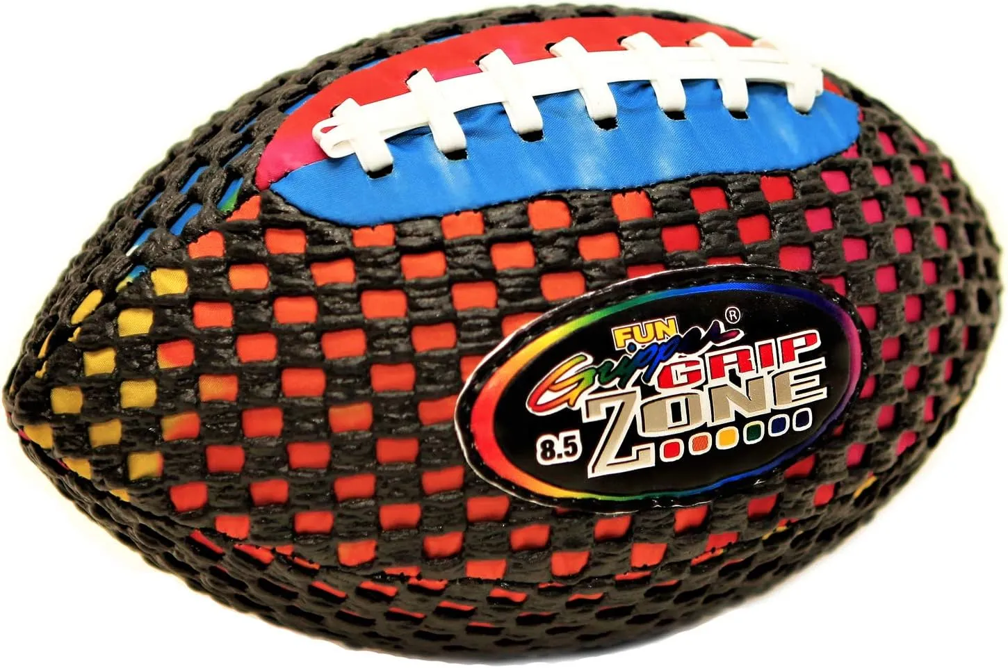 fun gripper-Grip Zone 8.5 Tie-Dye (Pee Wee Footballs) Size 6-9 with All Grip mesh Kids Footballs by: Saturnian I P.E. Supplier