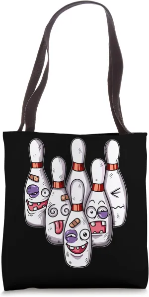 Funny Injured Bowling Pins Black Eye Plaster Tooth Gap Tote Bag