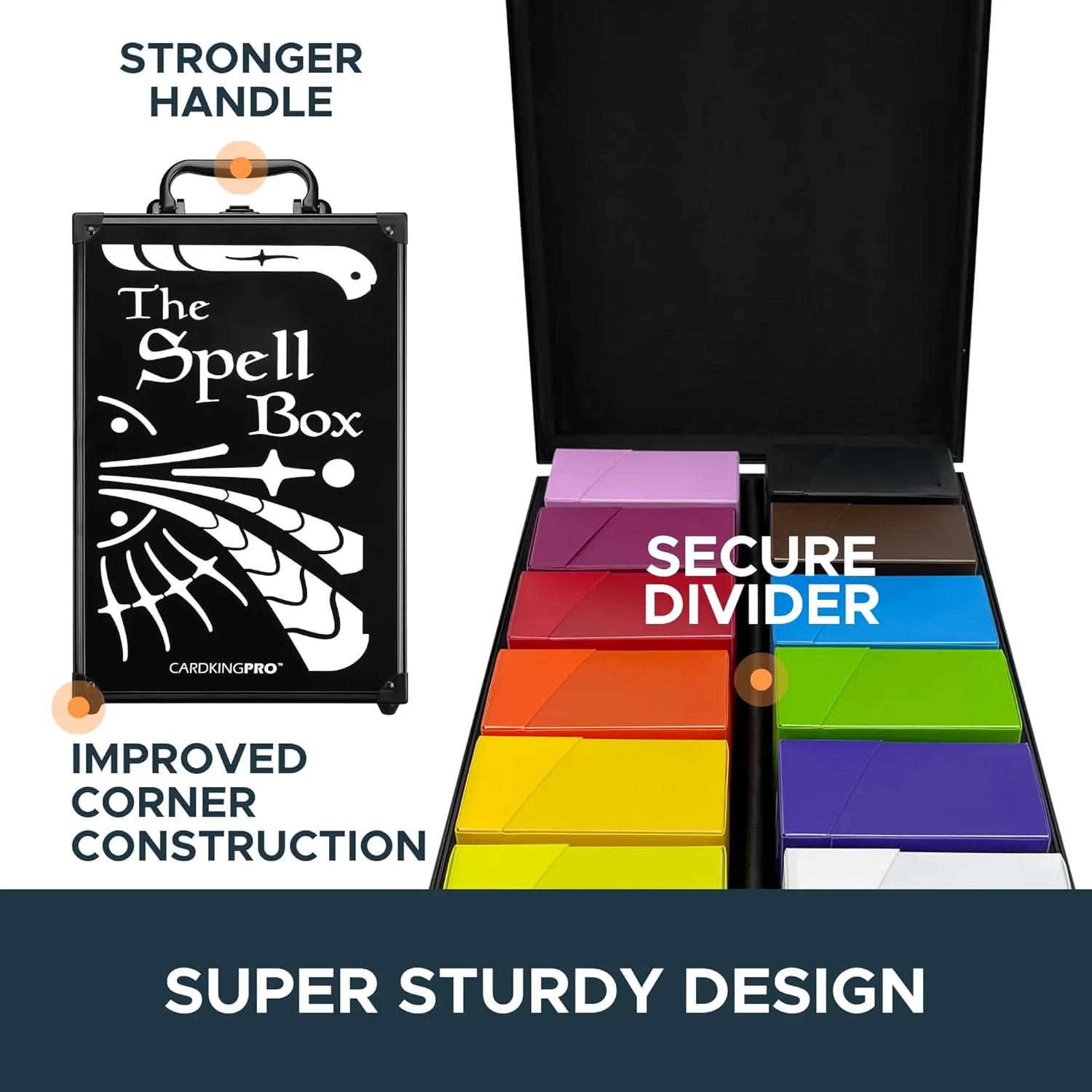 Game Card Storage Case (PRO/MTG Edition) | Suitable for Magic The Gathering, Yugioh, and Other TCG Etc (Game Not Included) | Includes 8 Dividers | Fits up to 2000 Loose Unsleeved Cards