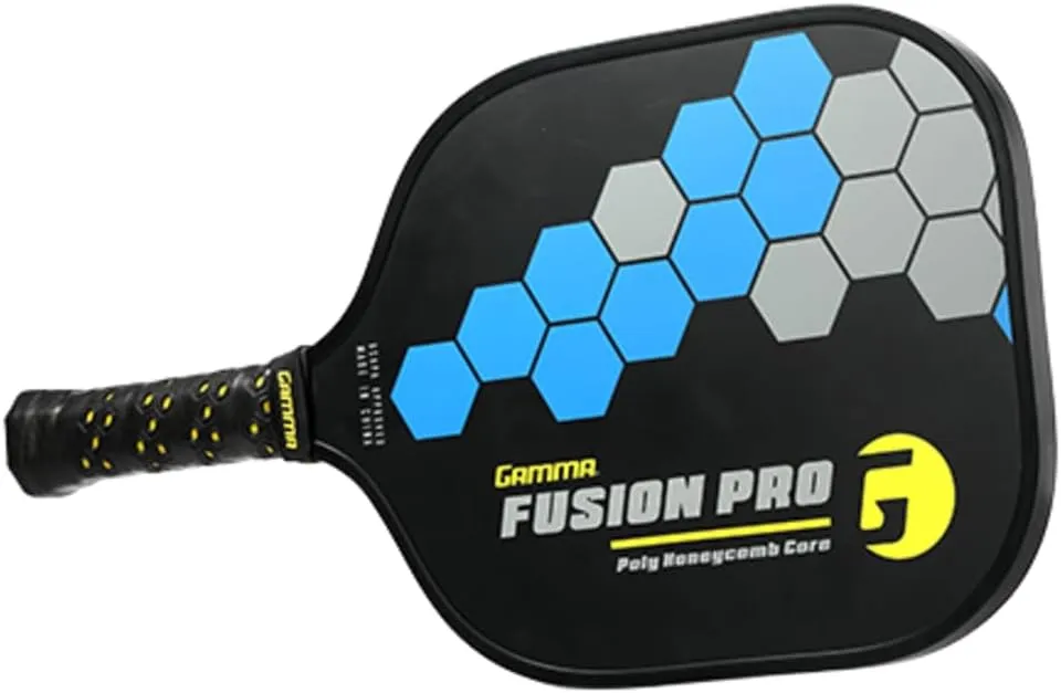 GAMMA Pickleball Paddles, Fusion Series, React, Power, Wider Surface Maximizes Hit Potential for All Skill Levels, Indoor/Outdoor Racquet, USAPA Approved Pickleball Paddles