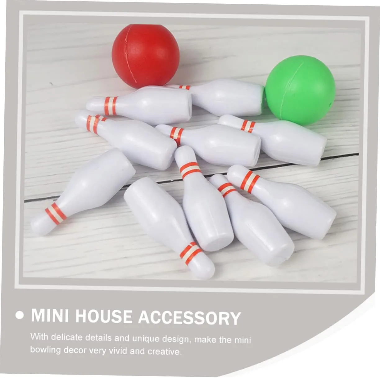 Garneck Mini Bowling Model of House Decor with Realistic Design Lightweight Decoration for Miniature Scene