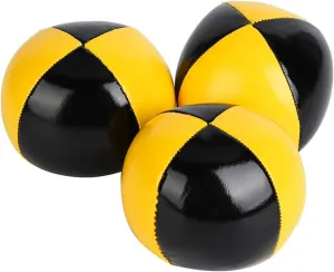 Garosa 3PCS Juggling Balls Set for Beginner Professional PU Juggling Balls Yellow Black Juggling Bean Bags Clown Playing Juggle Ball Set