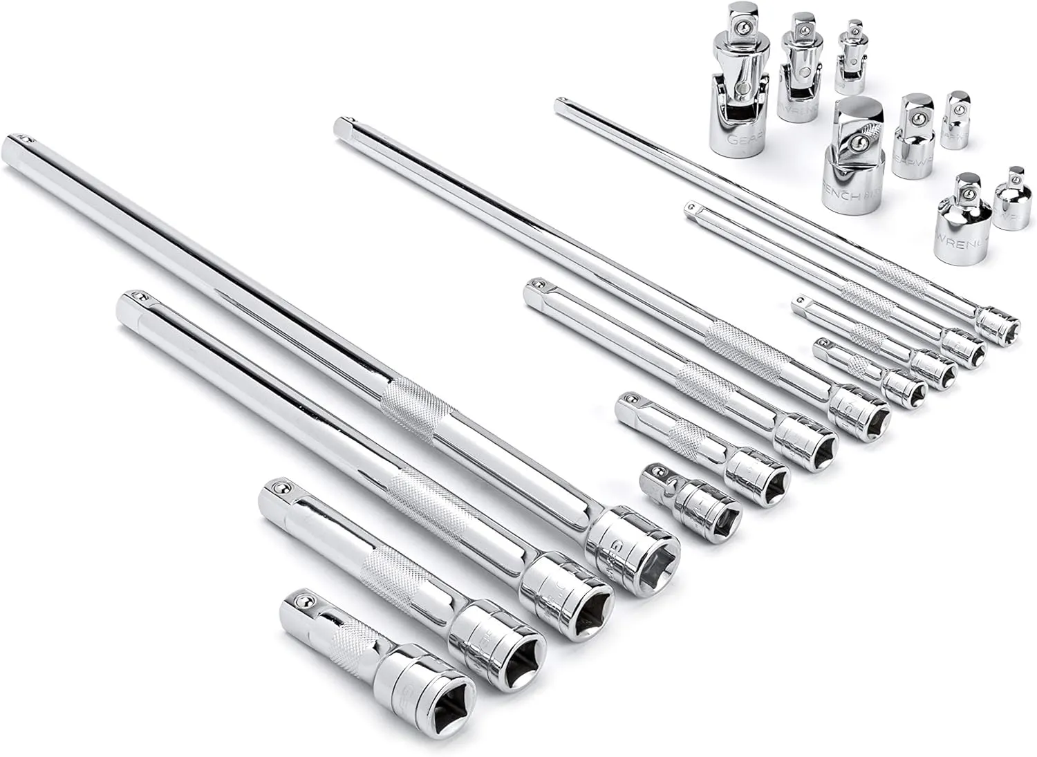 GEARWRENCH 20 Piece 1/4", 3/8", 1/2" Drive Extension, Universal Joint and Adapter Set - 81315A-07
