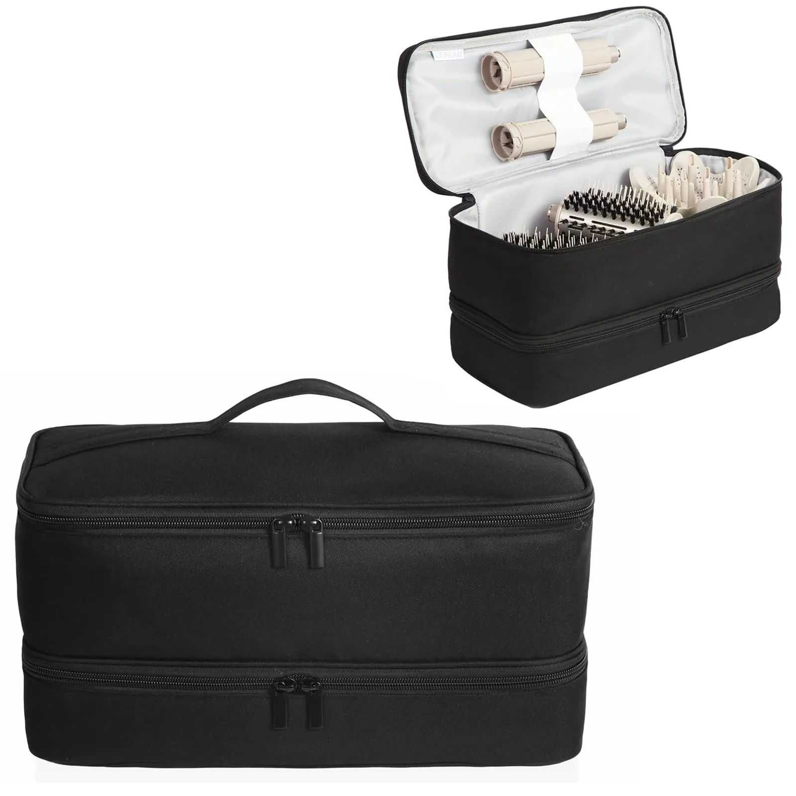 GENCAM Double-Layer Carrying Case for Shark Flexstyle, Travel Case for Shark 430/440 Flex Style, Portable Storage Bag for Shark Flexstyle/Dyson Airwrap Styler and Attachments (Black Patent Pending)