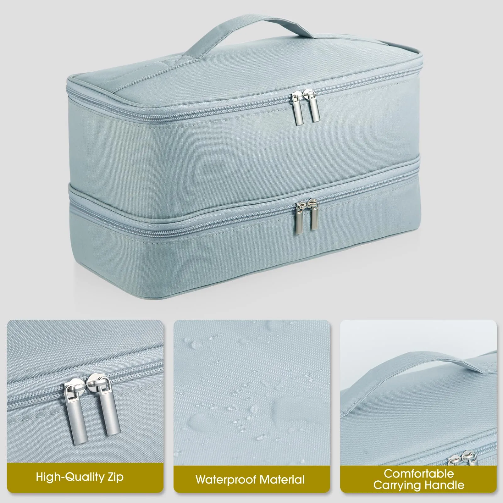 GENCAM Double-Layer Carrying Case for Shark Flexstyle, Travel Case for Shark 430/440 Flex Style, Portable Storage Bag for Shark Flexstyle/Dyson Airwrap Styler and Attachments (Gray)