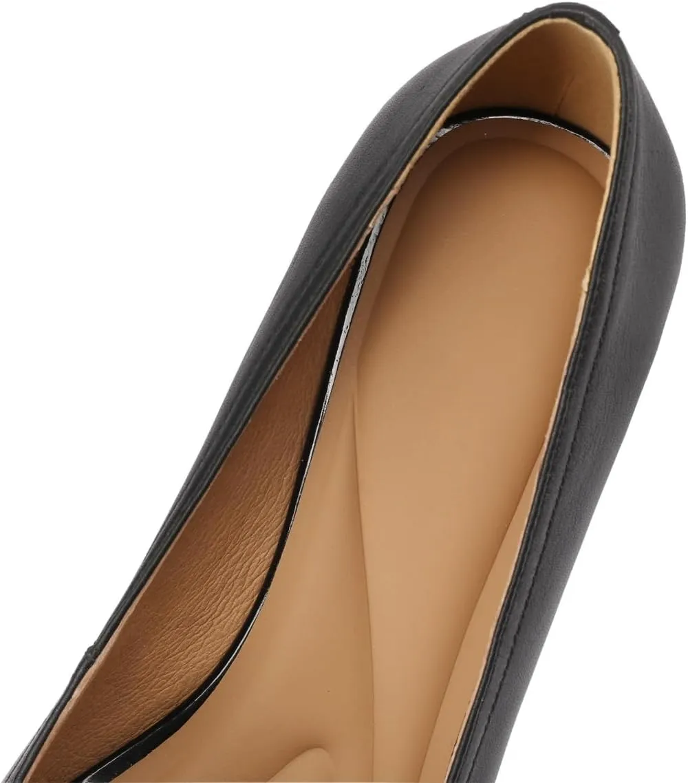 Genuine Leather Women's Square Toe Handmade Bowknot Chunky Heels Office Lady Pumps Shoes