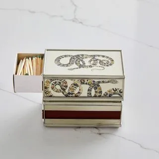 Glass Matchbox Cover- Ebony Lizard