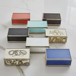 Glass Matchbox Cover- Ebony Lizard