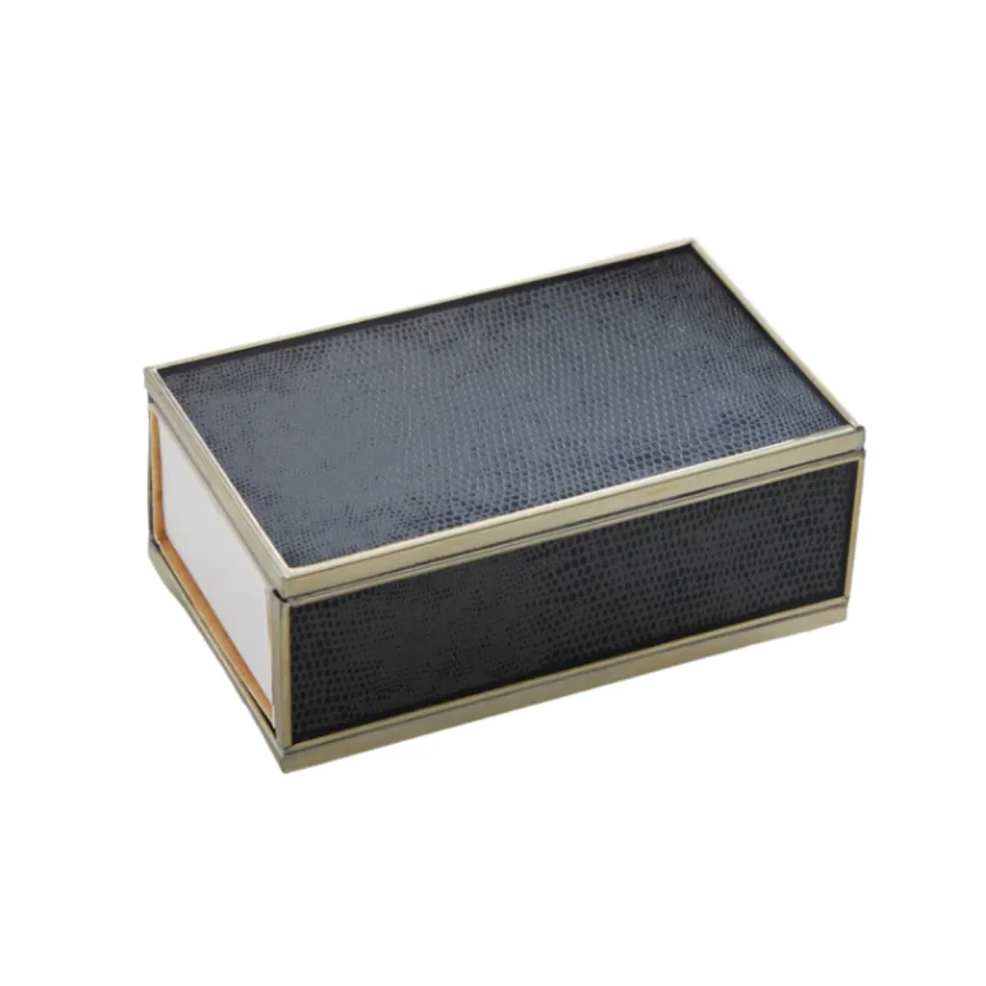 Glass Matchbox Cover- Ebony Lizard