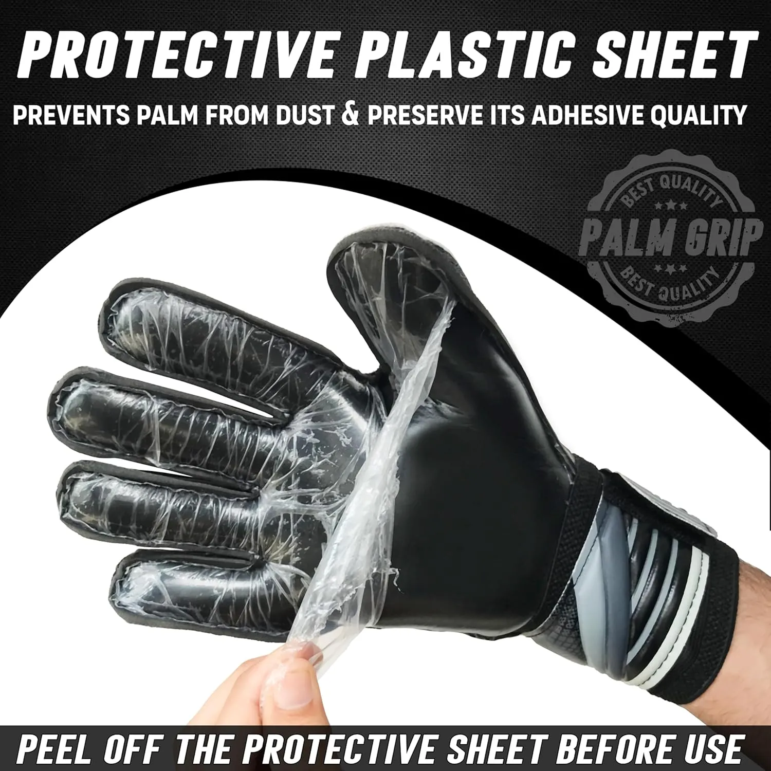 Goalkeeper Gloves - Premium Quality Latex Palm with Finger Spine Protection & Double Layer Wristband - Premium Designed Goalie Gloves for Kids, Youth and Adult