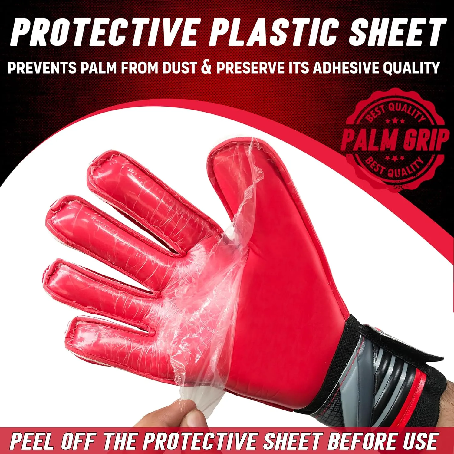 Goalkeeper Gloves - Premium Quality Latex Palm with Finger Spine Protection & Double Layer Wristband - Premium Designed Goalie Gloves for Kids, Youth and Adult