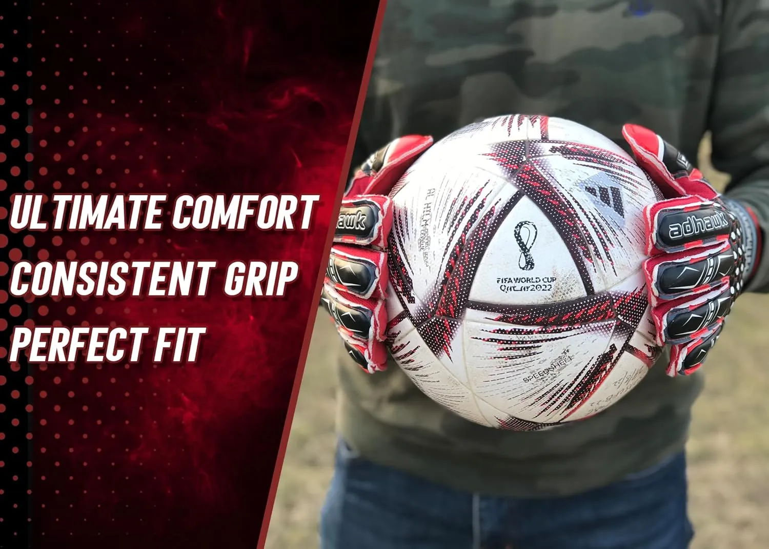 Goalkeeper Gloves - Premium Quality Latex Palm with Finger Spine Protection & Double Layer Wristband - Premium Designed Goalie Gloves for Kids, Youth and Adult