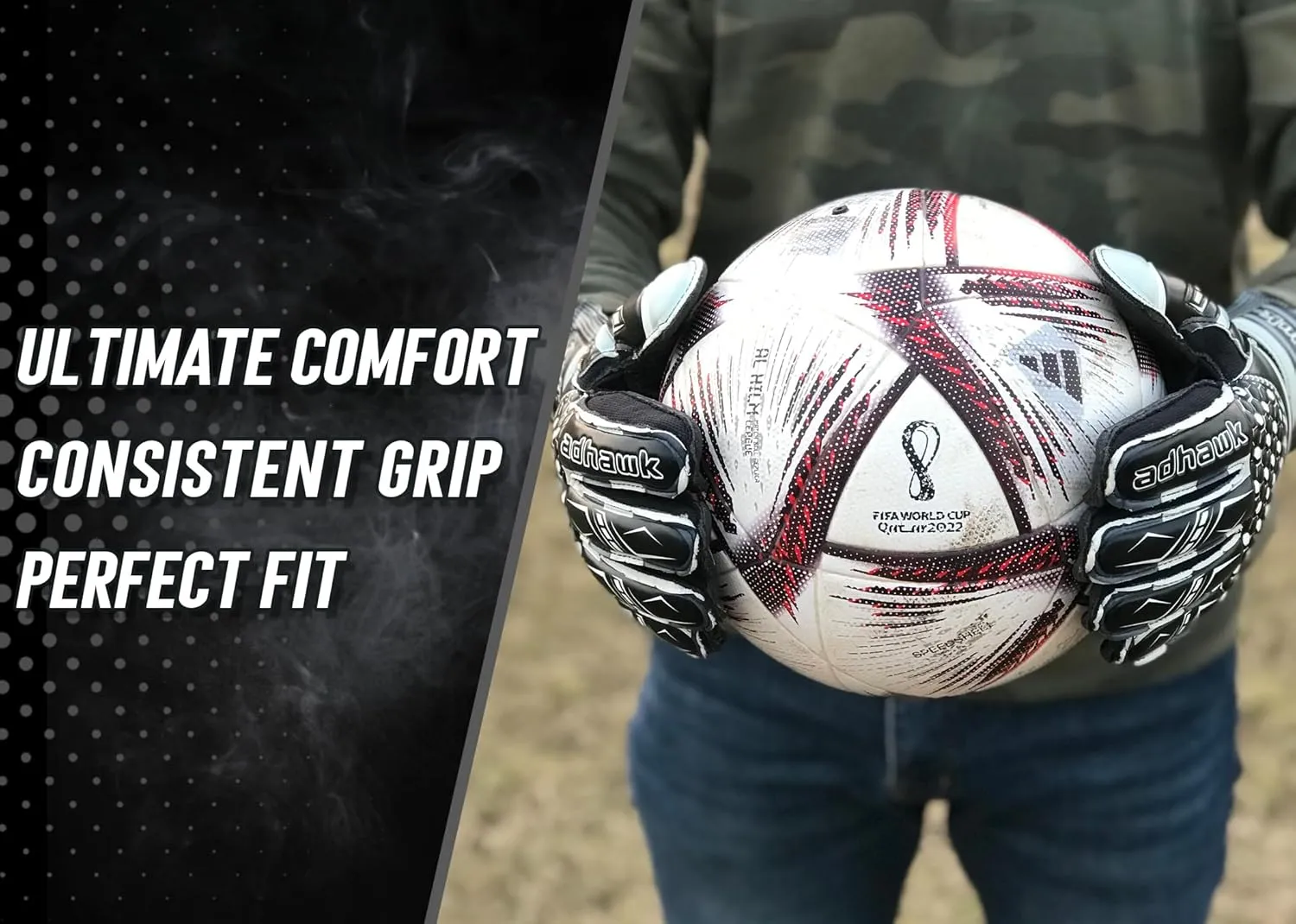 Goalkeeper Gloves - Premium Quality Latex Palm with Finger Spine Protection & Double Layer Wristband - Premium Designed Goalie Gloves for Kids, Youth and Adult