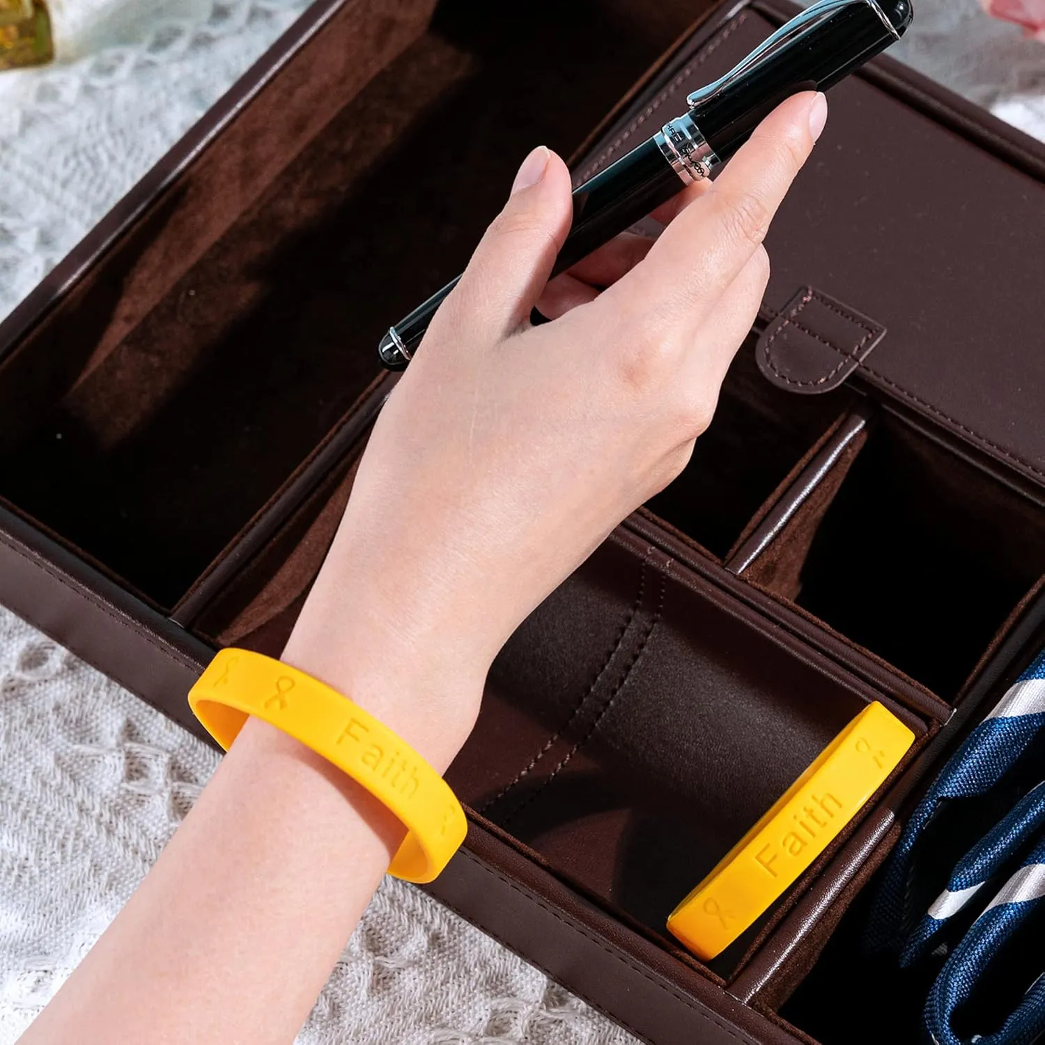 Gold Awareness Silicone Bracelets- Inexpensive Gold Ribbon Rubber Wristbands for Childhood Cancer and Neuroblastoma Cancer Awareness, Fundraising and Gift Giving - Perfect for People with Small Wrist