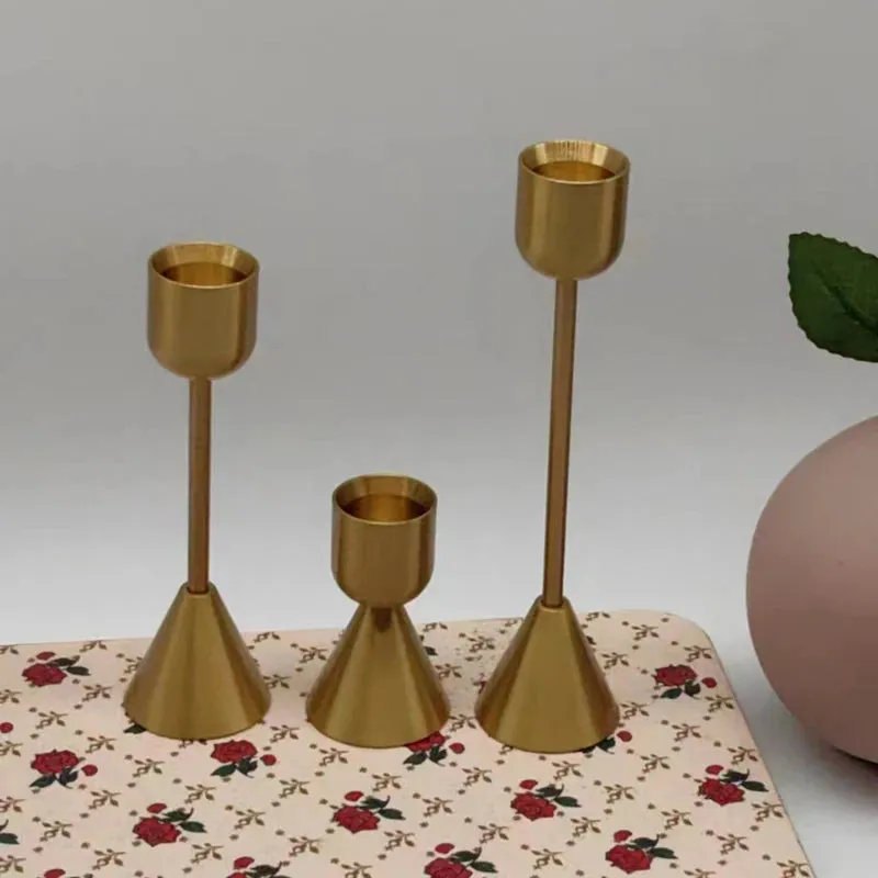 Golden Metal Candle Holders - Candlestick Stand