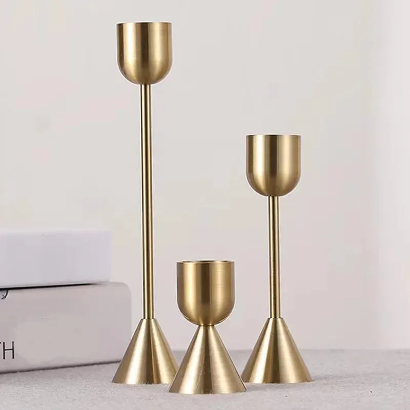 Golden Metal Candle Holders - Candlestick Stand